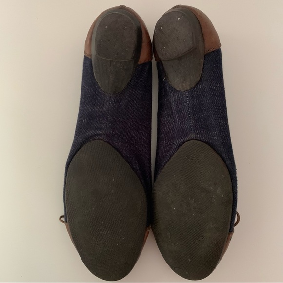 Chloe Denim Leather Flats - Picture 9 of 13